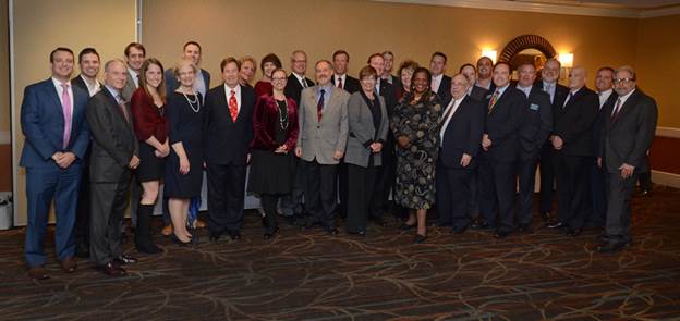(l:r) 2017 Gaithersburg-Germantown Chamber Board of Directors: Paul Rachetta, First National Bank; David Hamerski, Shannon & Luchs Insurance Agency Inc.; Jim Muir, Hughes Network Systems, LLC; Rob Liebreich, Asbury Methodist Village; Brittany Hilton, Hughes Network Systems, LLC; Margaret Latimer, Montgomery College Germantown Campus; PJ Horan, Mass Mutual Greater Washington; Randy Scritchfield, Randy Scritchfield, CFP®; Ellen Lambert, Baywood Hotels; Katie Doherty, Holiday Inn Gaithersburg; Paula Ross, Metropolitan Ballet Theatre and Academy; Doug Wrenn, Rodgers Consulting, Inc.; John Compton, GeneDx; Joe Bucci, Universities at Shady Grove; Barbara Crews, Johns Hopkins University Montgomery County Campus; Stuart Barr, Lerch, Early & Brewer, Chartered; Adam Cox, Hughes Network Systems, LLC; Colette Releford, On-Site; Francine Waters, Lerner Enterprises; Tom Lonergan, City of Gaithersburg; Will Schlossenberg; Gary Unterberg, Rodgers Consulting, Inc.; Brett Friedman, DeLeon & Stang, CPAs & Advisors; John Olenick, WaveGard Inc.; Ray McKenzie, The Law Office of Raymond T. McKenzie, Esq.; Jerry Therrien, Therrien Waddell, Inc.; Bruce Kanner, Cartridge on Wheels; Doug Ryder, Holy Cross Germantown Hospital and Henry Bernstein, Scheer Partners, Inc; (Photo Credit: John Keith Photography)