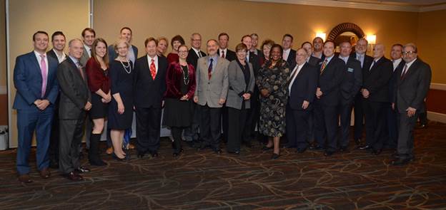 (l:r) 2017 Gaithersburg-Germantown Chamber Board of Directors: Paul Rachetta, First National Bank; David Hamerski, Shannon & Luchs Insurance Agency Inc.; Jim Muir, Hughes Network Systems, LLC; Rob Liebreich, Asbury Methodist Village; Brittany Hilton, Hughes Network Systems, LLC; Margaret Latimer, Montgomery College Germantown Campus; PJ Horan, Mass Mutual Greater Washington; Randy Scritchfield, Randy Scritchfield, CFP®; Ellen Lambert, Baywood Hotels; Katie Doherty, Holiday Inn Gaithersburg; Paula Ross, Metropolitan Ballet Theatre and Academy; Doug Wrenn, Rodgers Consulting, Inc.; John Compton, GeneDx; Joe Bucci, Universities at Shady Grove; Barbara Crews, Johns Hopkins University Montgomery County Campus; Stuart Barr, Lerch, Early & Brewer, Chartered; Adam Cox, Hughes Network Systems, LLC; Colette Releford, On-Site; Francine Waters, Lerner Enterprises; Tom Lonergan, City of Gaithersburg; Will Schlossenberg; Gary Unterberg, Rodgers Consulting, Inc.; Brett Friedman, DeLeon & Stang, CPAs & Advisors; John Olenick, WaveGard Inc.; Ray McKenzie, The Law Office of Raymond T. McKenzie, Esq.; Jerry Therrien, Therrien Waddell, Inc.; Bruce Kanner, Cartridge on Wheels; Doug Ryder, Holy Cross Germantown Hospital and Henry Bernstein, Scheer Partners, Inc; (Photo Credit: John Keith Photography) 